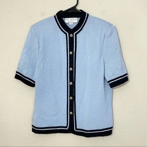 St. John Collection Santana Knit Short Sleeve Cardigan size 10